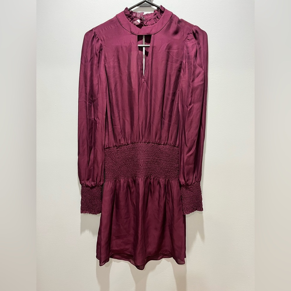 NWT Parker NYC Cordovan Silk Dress Sz XS Repairable Back‎ Seam. See picture